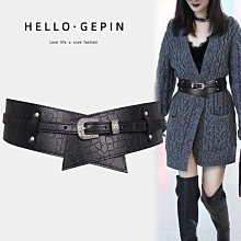 腰封 腰帶 真皮腰封女士寬腰帶裝飾西裝配連衣裙子收腰時尚百搭ins風潮黑色 百搭腰帶-寶島百貨 歷史價格詳細信息