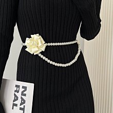 珍珠腰鍊 腰帶女 腰封 百搭串接珍珠鑲鑽方扣鬆緊彈性 寬腰鍊 腰封腰帶 花貓咪 女生皮帶 腰帶 腰封 腰繩 腰鍊 歷史價格詳細信息