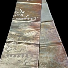 【茶】26-1102 日本和服腰帶 袋帶 金系 九百錦純金箔 歷史價格詳細信息