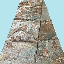 【茶】26-1102 日本和服腰帶 袋帶 金系 九百錦純金箔 歷史價格詳細信息