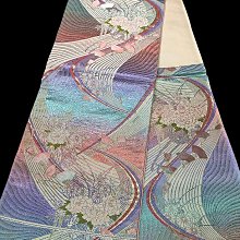 【茶】26-1102 日本和服腰帶 袋帶 金系 九百錦純金箔 歷史價格詳細信息