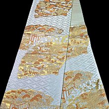 【茶】26-1102 日本和服腰帶 袋帶 金系 九百錦純金箔 歷史價格詳細信息