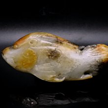 和闐籽料 深黃沁皮白肉虎虎生威獨籽79.9g 歷史價格詳細信息