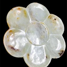 【采芝齋】早期收藏 清代 和闐白玉 痕都斯坦風格六瓣玉碟 玉盤 歷史價格詳細信息