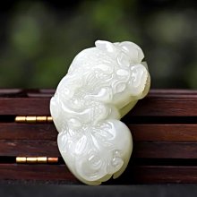 和田玉貔貅配件 煙紫色牛鼻孔 無雜無裂料細溫潤 diy必備 歷史價格詳細信息