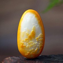 保真新疆和田玉悟道吊墜黃沁皮籽料禪宗悟道掛件男女款玉吊墜 歷史價格詳細信息