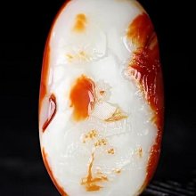 保真新疆和田玉山水人家吊墜羊脂玉紅沁皮籽料富貴人家掛件男女款 歷史價格詳細信息