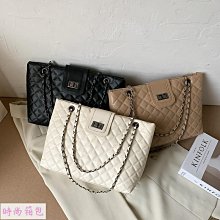 歐美時尚菱格鏈條包 肩背包 菱格包 單肩包 手拿包 鎖扣包 斜背包 側背包~♥BuBu彩虹小舖♥ 歷史價格詳細信息