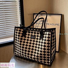 手提包 單肩包 菱格高級感大容量手提購物袋帆布包潮款孩子大容量媽咪布袋托特包-西可小鋪❤️ 歷史價格詳細信息