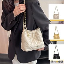 韓版時尚水桶包 菱格鏈條包 斜背包 小香風肩背包 女包-予你優選 歷史價格詳細信息
