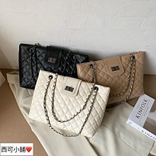歐美時尚菱格鏈條包 肩背包 菱格包 單肩包 手拿包 鎖扣包 斜背包 側背包~♥BuBu彩虹小舖♥ 歷史價格詳細信息