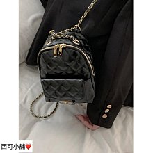 小香風菱格鏈條後揹包質感洋氣包包女 新款潮韓版百搭時尚雙肩揹包 可手提側背包 斜背包 歷史價格詳細信息