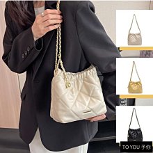 韓版時尚水桶包 菱格鏈條包 斜背包 小香風肩背包 女包-予你優選 歷史價格詳細信息