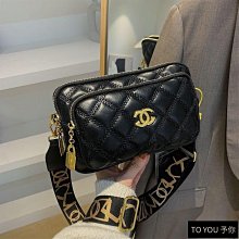 【現貨】小香風菱格黑色雙層肩帶復古簡約百搭單肩斜揹包 流浪包 鏈條包 鏈帶包 韓國包包 側揹包 可愛女生包包-予你優選 歷史價格詳細信息