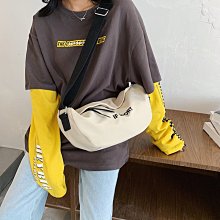 可開發票 時尚斜挎包男胸包帆布休閒掛包男士背包側背包小挎包潮牌 歷史價格詳細信息