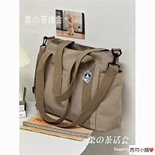 百搭單肩托特帆布包韓版拼接大容量手提包學生上課補習袋布包 歷史價格詳細信息