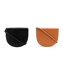 LOEWE Heel Duo Bag 斜背翻蓋撞色馬鞍包.灰綠/咖 歷史價格詳細信息