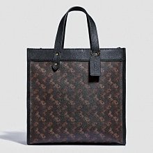 【COACH】Field 30馬車標誌PVC手提肩背兩用包(深咖x白) 歷史價格詳細信息