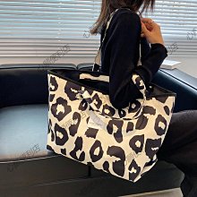 女士帆布包豹紋大容量托特包女新款復古百搭單肩購物袋女士斜挎包 歷史價格詳細信息