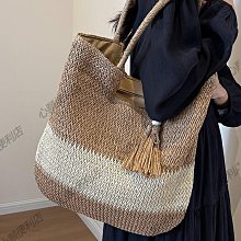 草編小包包女2024新款夏季編織斜挎包小衆海邊沙灘爆款單肩流蘇包-李李 韓國女裝 歷史價格詳細信息