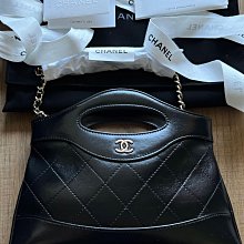 CHANEL 31經典雙C LOGO 菱格紋小牛皮迷你購物包(黑色) 歷史價格詳細信息
