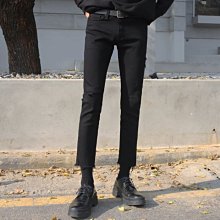 [So~What]東大門ByTheR韓製ASCLO區塊切割撞色立體3D車線留鬚不收邊微破損彈性9分牛仔褲 車銀優 劉亞仁 歷史價格詳細信息