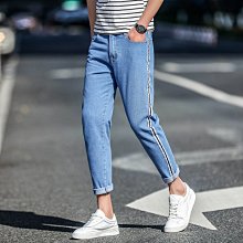 春夏男式新款牛仔褲男青少年韓版修身時尚百搭九分褲小腳男褲 Y931 歷史價格詳細信息