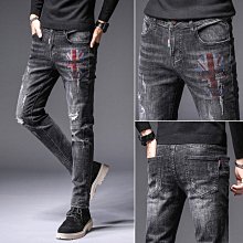 秋冬新款男式牛仔彈力青年修身小腳韓版潮流破洞牛仔長 Y9015 歷史價格詳細信息