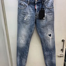 D2 Dsquared2 藍色 刷白 破壞 刺繡Logo 牛仔褲 全新正品 男裝 歐洲精品 歷史價格詳細信息