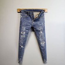 破壞 磨白 刀割 破洞縫補 窄管牛仔褲 *OLDNICK老尼克*11302017-6 歷史價格詳細信息