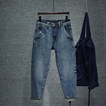 港風牛仔褲男士微彈高腰潮流水洗寬鬆做舊拉鏈潮流休閒 歷史價格詳細信息