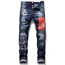 【型男會社】0518 BPFZ 秋冬新款潮男褲彈力迷彩拼接拼色修身牛仔褲中腰男裝褲子3132 歷史價格詳細信息