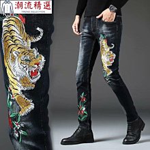 秋冬純黑色大尺碼牛仔褲男潮胖加肥加大加厚顯瘦男褲200斤胖子褲子 歷史價格詳細信息