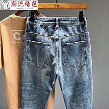 春秋新款男式牛仔褲時尚潮流彈力修身小腳褲韓版青少年破洞長褲子 Y3815 歷史價格詳細信息