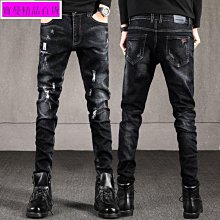 新款男士彈力破洞牛仔褲 男修身韓版破洞小腳褲 男裝時尚個性長褲鉛筆褲 磨破褲破洞褲乞丐褲-22號穿搭 歷史價格詳細信息
