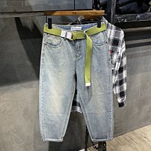 九分淺色牛仔褲 錐形褲 闊腿褲 小尺碼大尺碼牛仔褲 *OLDNICK老尼克* 04052017-5 歷史價格詳細信息