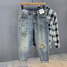 美式潮牌痞帥牛仔褲男士2024新款秋冬季條紋垂感闊腿百搭休閑長褲 歷史價格詳細信息