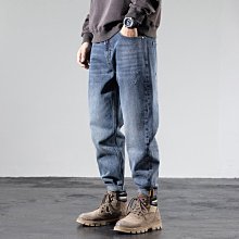 【熱賣精選】秋冬季直筒牛仔褲男潮流寬鬆寬褲百搭休閒學生港風ins鬆緊長褲 歷史價格詳細信息
