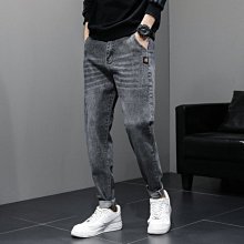男牛仔褲 休閒褲 小腳褲 哈倫褲 牛仔窄褲 2022年夏季新品牛仔褲男款潮牌韓版男裝褲子jean休閑男七分褲AY020 歷史價格詳細信息