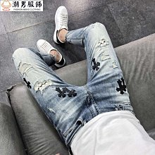 高街破壞毛邊微喇叭牛仔褲男美式潮牌復古寬松長 歷史價格詳細信息