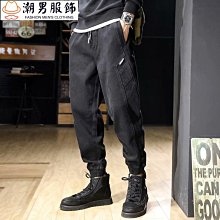 寬鬆牛仔褲 九分褲 牛仔褲寬褲男 秋冬季加肥加大尺碼寬鬆褲男 潮牌休閒胖子束腳褲 男生長褲 M-5XL-22號穿搭 歷史價格詳細信息