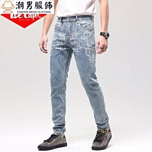 春夏新款高檔牛仔褲男直筒青年彈力中腰寬鬆休閒長褲男士牛仔褲 歷史價格詳細信息