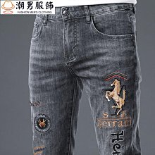 刺繡牛仔褲男潮牌純棉寬鬆直筒微錐水洗復古秋冬大尺碼男士潮流褲子 歷史價格詳細信息