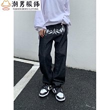 印花黑色男士牛仔褲高級潮牌刺繡歐洲站緊身窄管字母潮流百搭彈力 歷史價格詳細信息