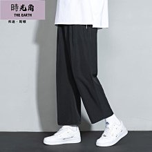 【時光角】 夏秋季薄款褲子男寬鬆潮流直筒鬆緊運動褲男新款男士休閒褲 歷史價格詳細信息