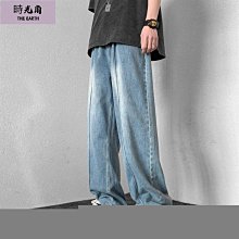 【時光角】 垂墜感長褲薄款抽繩西裝褲闊腿男直筒休閒夏秋季男寬鬆束腳束腿褲子 歷史價格詳細信息