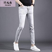 【時光角】 簡尚高級男生穿搭 新款牛仔褲男 彈力潮牌緊身小直腳男 男性休閒長褲 工作褲 顯身高 韓版牛仔褲男 男士長褲 男士穿 歷史價格詳細信息