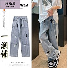 【時光角】 夏秋季薄款牛仔褲男 寬鬆直筒彈力褲子 百搭潮流商務休閒長褲 歷史價格詳細信息