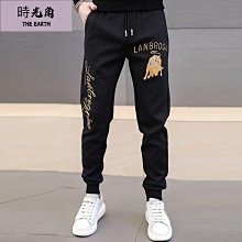 【時光角】 夏秋季薄款褲子男寬鬆潮流直筒鬆緊運動褲男新款男士休閒褲 歷史價格詳細信息