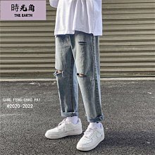 【時光角】 褲子男夏秋季薄款寬鬆直筒垂墜感長褲潮流韓版休閒高街男褲 歷史價格詳細信息